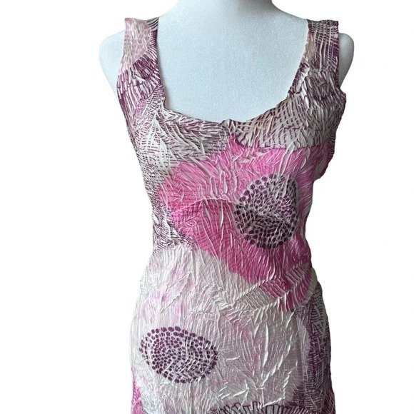 Komarov Designer A Line Sleeveless Pink Abstract Maxi Dress womens size small - Picture 2 of 12